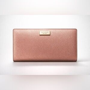Kate Spade New York Rose‑Gold Saffiano Wallet — Pre‑Loved Elegance